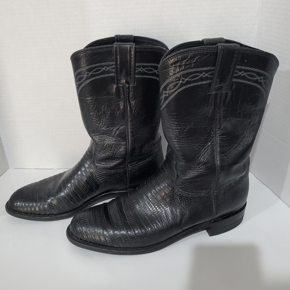 Justin Cowgirl Boots 👢 Lizzard 🦎 and Kid Skin Size 8 B Ladies L👀K - Picture 3 of 12